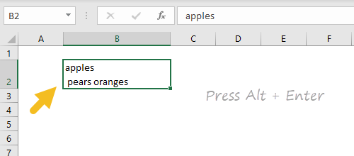 Excel Shortcut Start A New Line In The Same Cell Exceljet